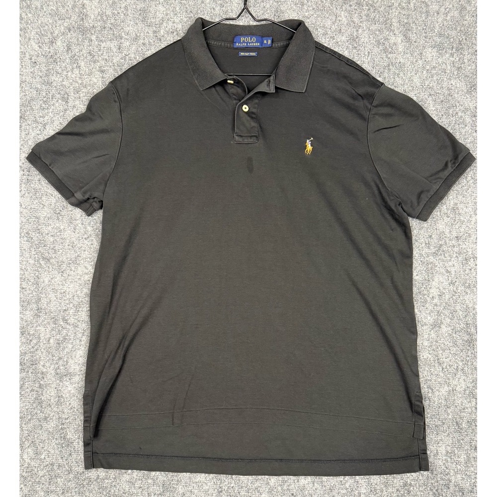 Polo Ralph Lauren Pima Soft Touch Polo Shirt Mens XL Black Short Sleeve Pony
